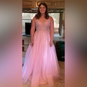 Prom dress size 12 worn for a pageant.   Straps were altered.